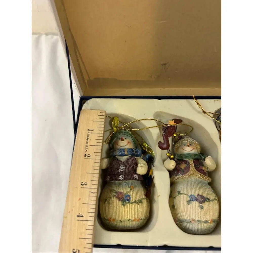 4‎ Snowman Christmas tree ornaments boxed new